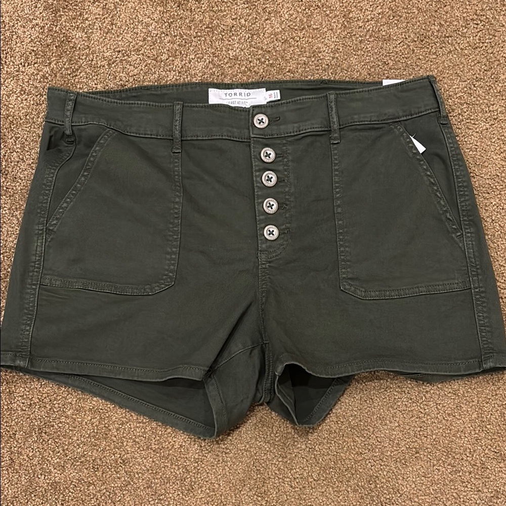 Torrid High Waist Green Shorts